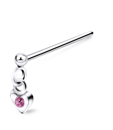 Heart in Stone Straight Nose Stud NSKA-829